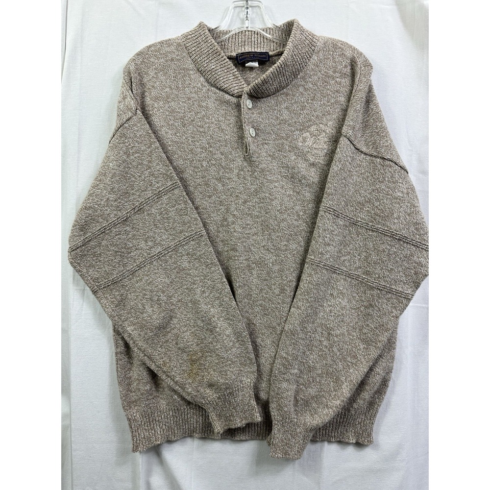 ANDREW ROHAN Vintage Pullover Sweater Made in USA size L Large Light Brown‎